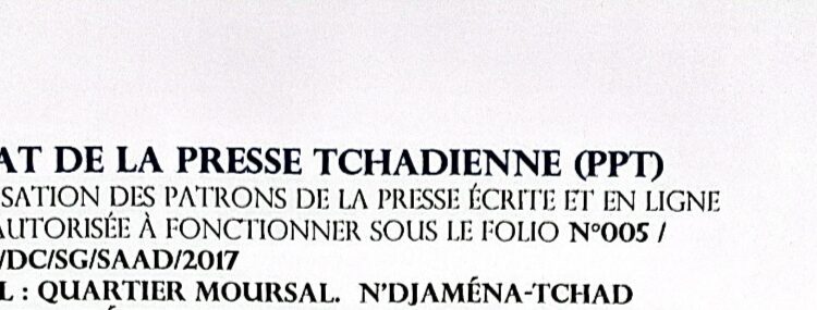 Tchad: Le Patronat de Presse convoque une AG élective prévue le 26 septembre