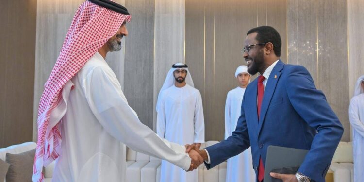 Diplomatie : L’Ambassadeur Oumar Teguén Idibeï Berdé reçu par Son Altesse Cheikh Ammar Bin Humaid Al Nuaimi pour renforcer la coopération bilatérale
