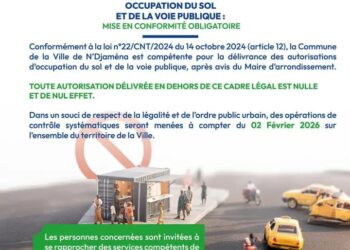 ​N&rsquo;Djaména : Mise en demeure pour la régularisation des occupations du domaine public