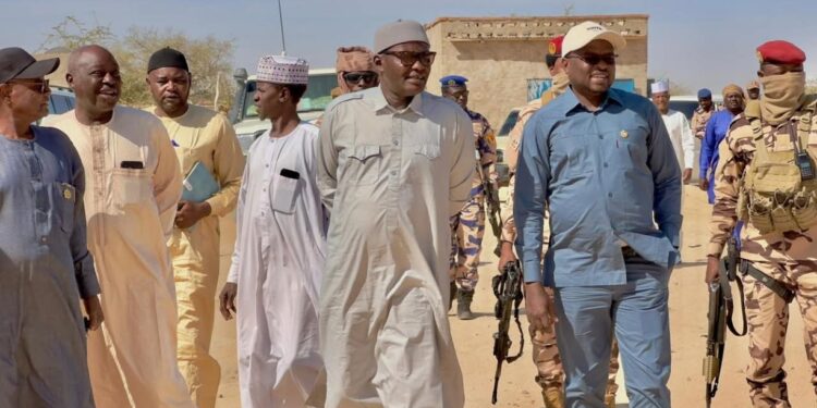 Biltine : Visite sur les chantiers de construction de deux radiers par les autorités