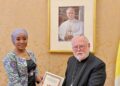 Diplomatie : Mme Amina Priscille Longoh présente les copies figurées de ses lettres de créance au Vatican