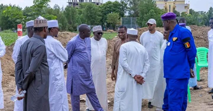 N&rsquo;djamena : Le Maire Senoussi Hassana Abdoulaye s&rsquo;enquiert de l&rsquo;évolution des travaux de la cuvette de rétention Saint-Martin